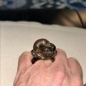 Elegant Gray/Clear Resin Swirl Ring